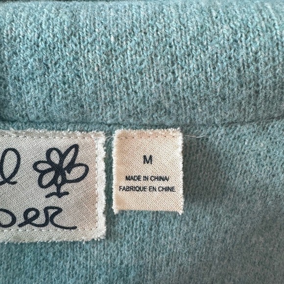 Anthropologie Field Flower Alpine Wool Sweater Cardigan Duster Coat Colorblock M - Picture 7 of 9